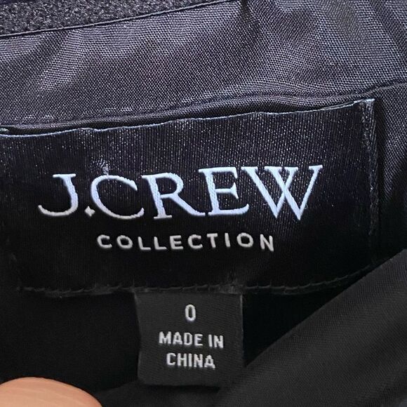 J Crew Collection Midi Black Dress Ruched Strapless Size 0 - Picture 14 of 14